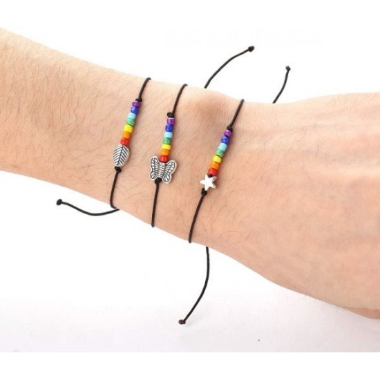 8Pcs Pride Bracelet Lgbtq Accessories Rainbow Bracelets Lesbian Pride Gift Friendship Handmade Cord Bracelets